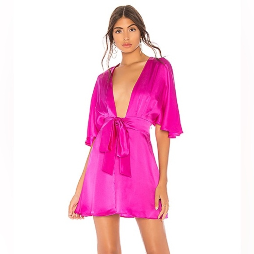 Cami NYC Fuchsia Satin Dress